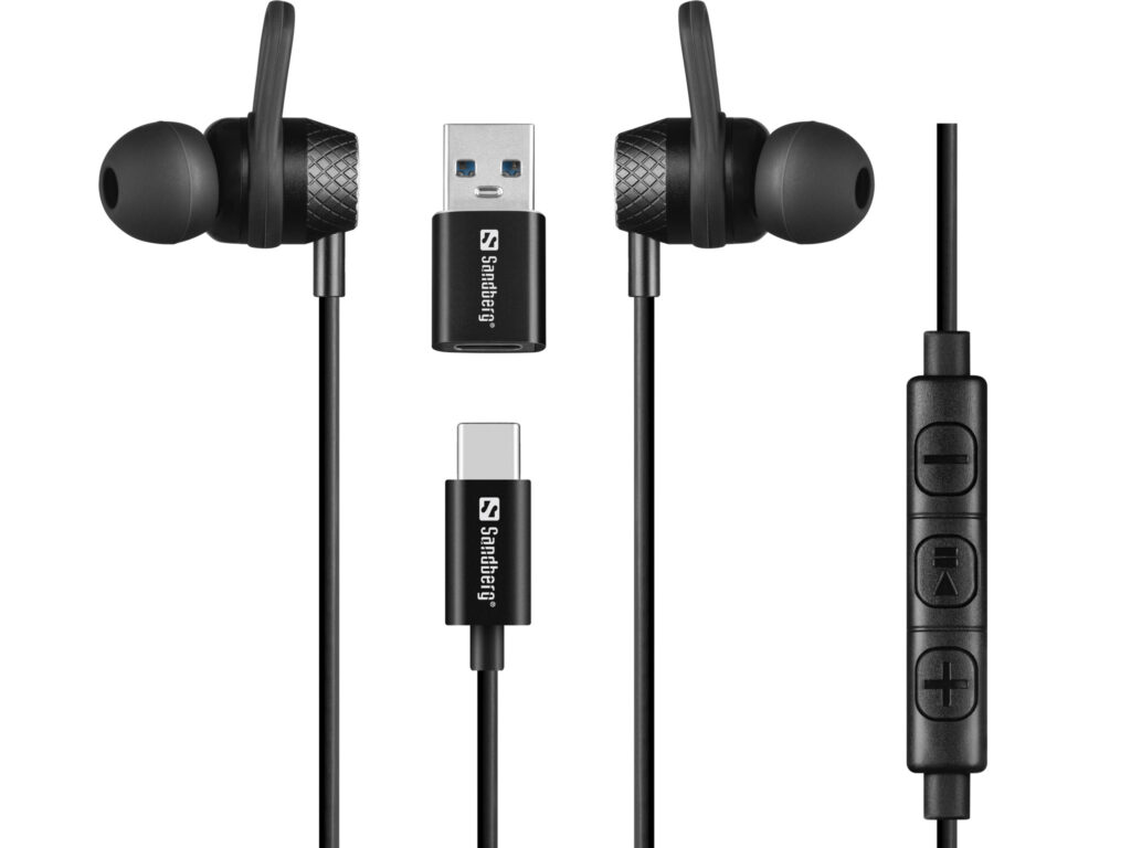 Sandberg USB-C/A In-Earset nappikuulokkeet mikrofonilla