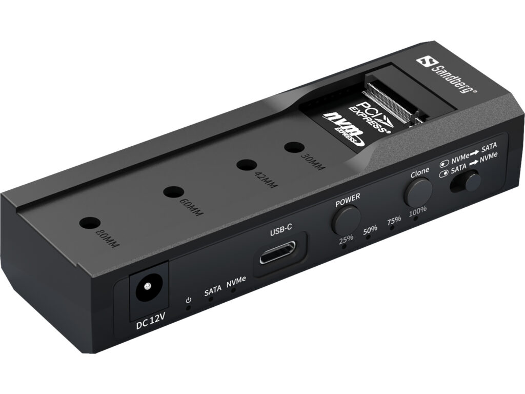 Sandberg USB 3.2 Cloner & Dock M.2 NVMe ja SATA -levytelakka