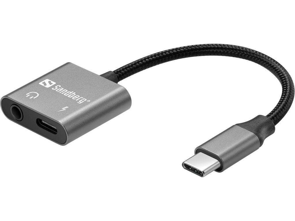 Sandberg USB-C Audio Adapter PD65W 3,5 mm ääni ja lataus