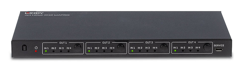 Lindy 4x4 HDMI 4K60 Matrix, HDMI 2.0b, 18 Gbit/s, HDMI-matriisikytkin - Image 5