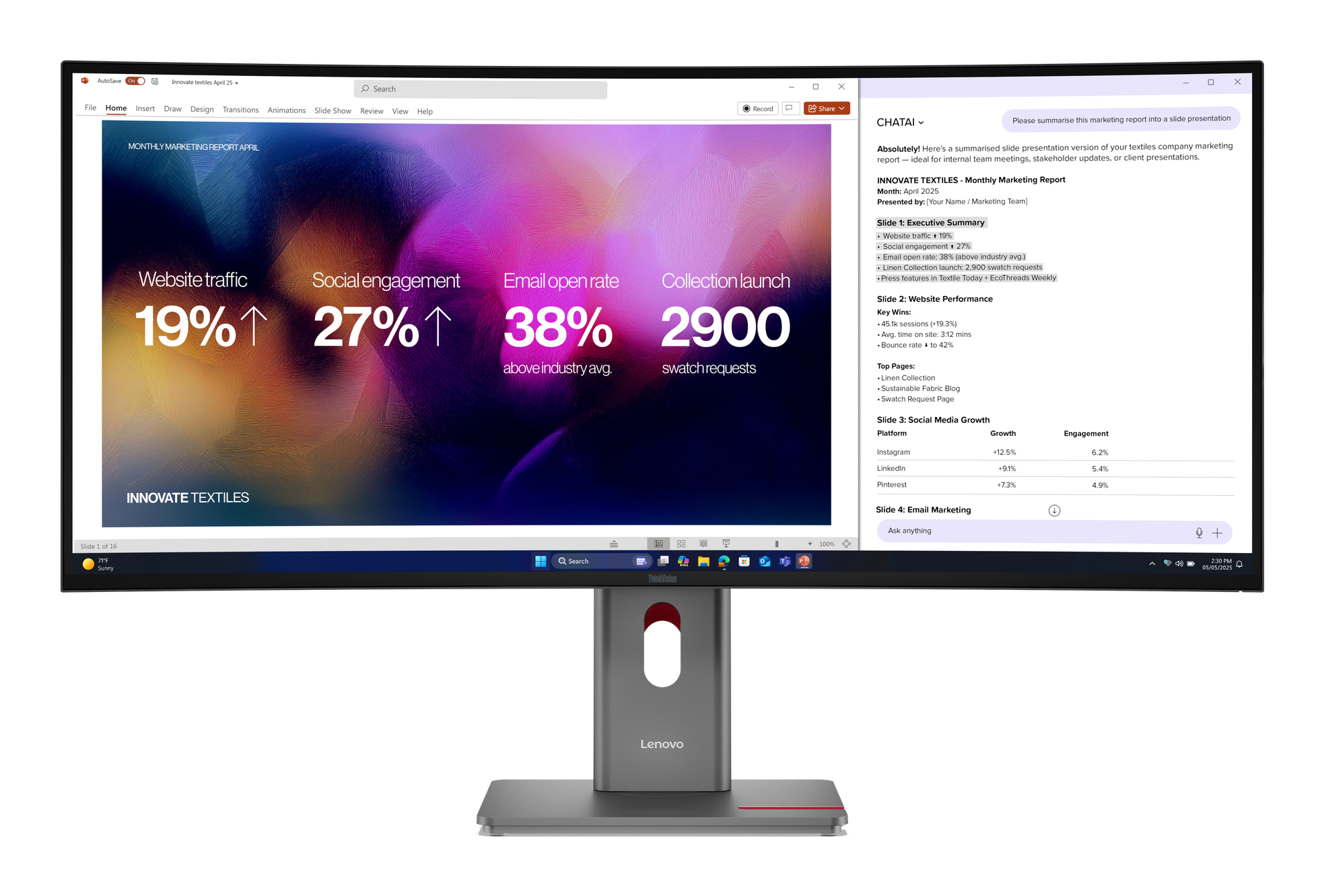 LENOVO ThinkVision P40WD-40 39,7" 5K IPS Black 120 Hz kaareva näyttö - Image 2