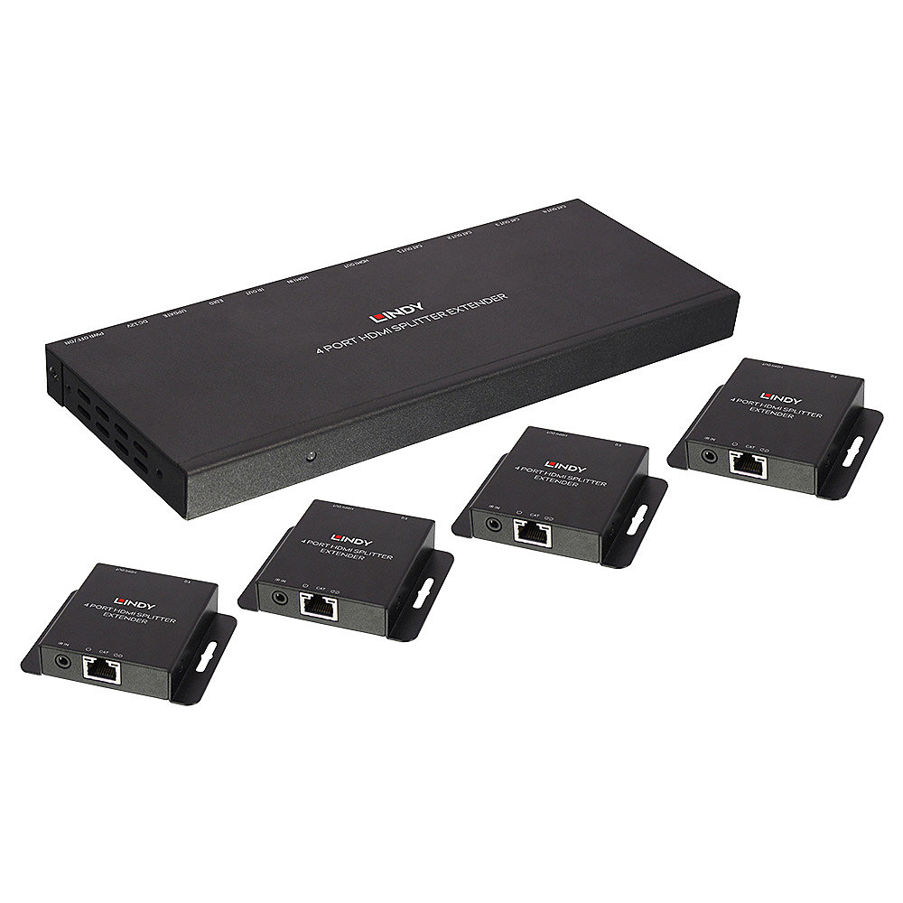Lindy 4 Port HDMI & IR Splitter Extender, 4 porttia, Full HD, HDMI-jakaja - Image 3
