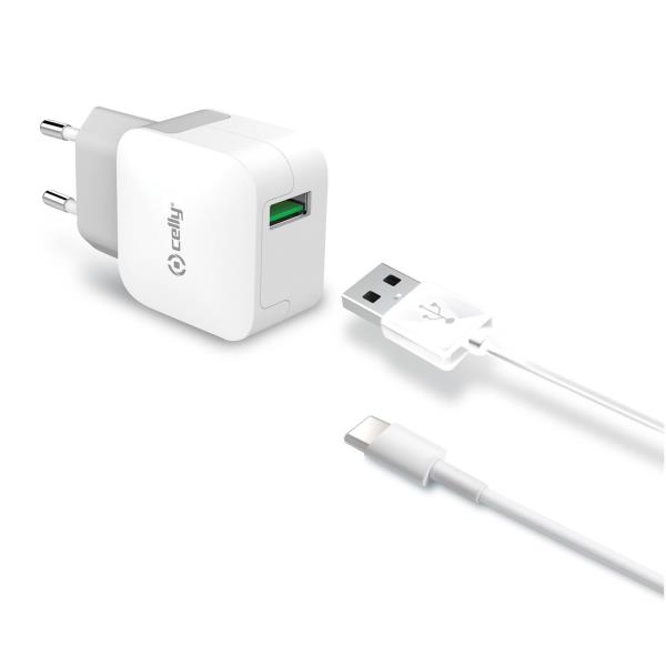 CELLY 2,4 A USB 2.0 -lähtö USB Type-C -kaapeli matkalaturi
