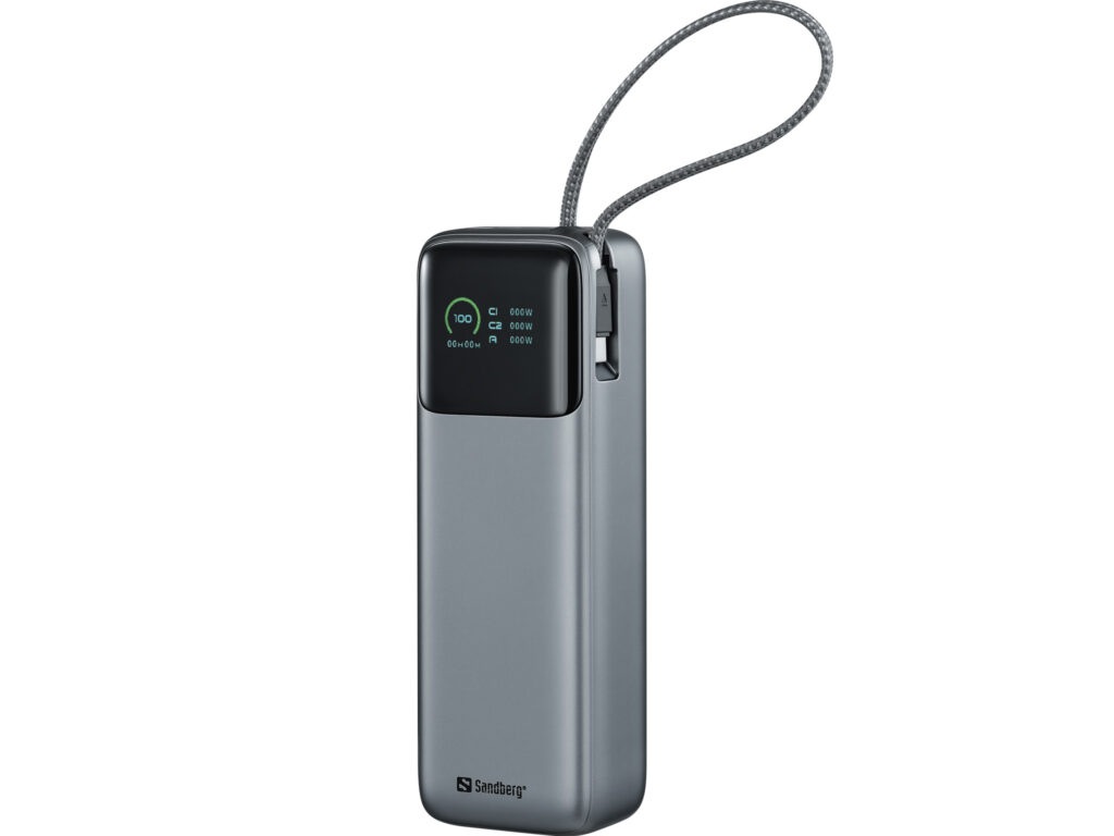 Sandberg All-in1 Powerbank 20000 PD 130W varavirtalähde kiinteällä kaapelilla