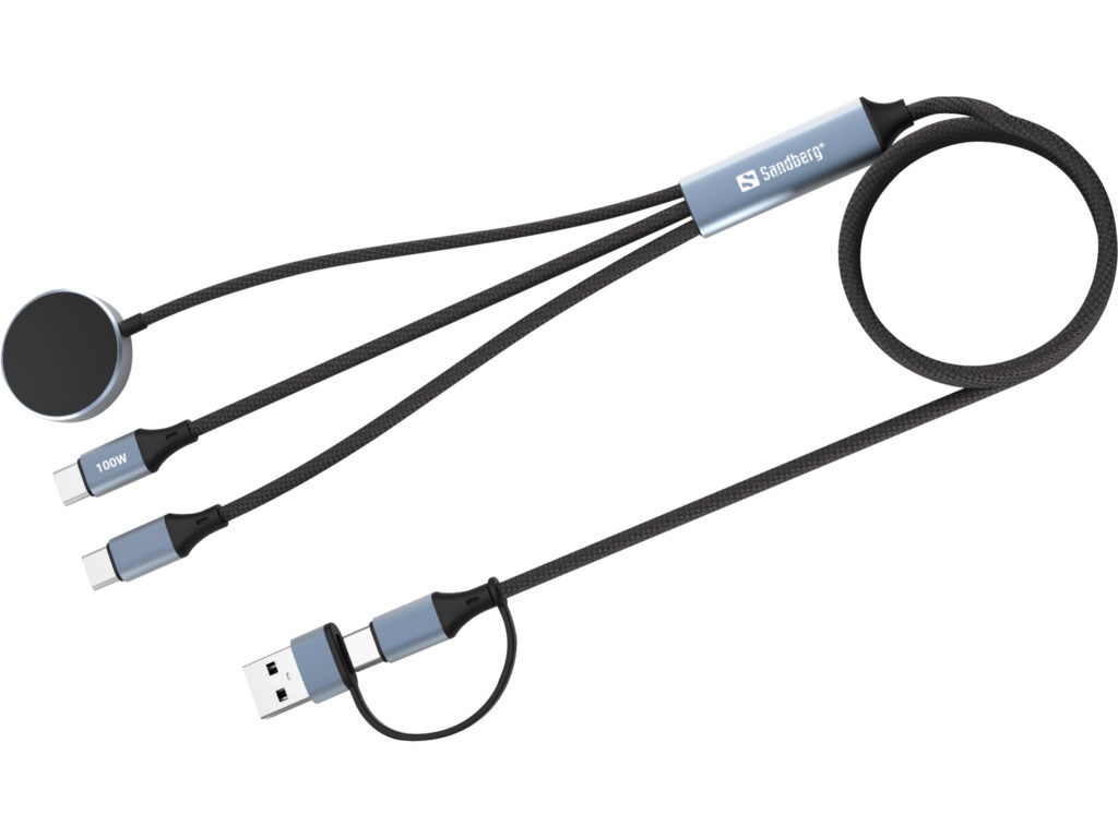 Sandberg 3in1 Travel Charge Cable 100W latauskaapeli