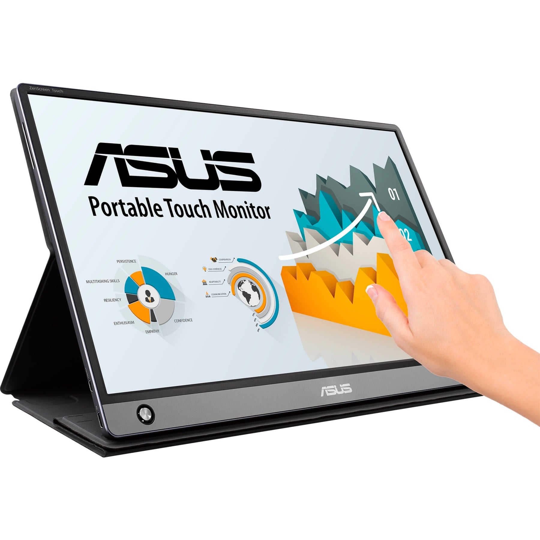 ASUS ZenScreen Touch MB16AMTR 15,6" Full HD IPS-kosketusnäyttö akulla, kannettava näyttö - Image 2