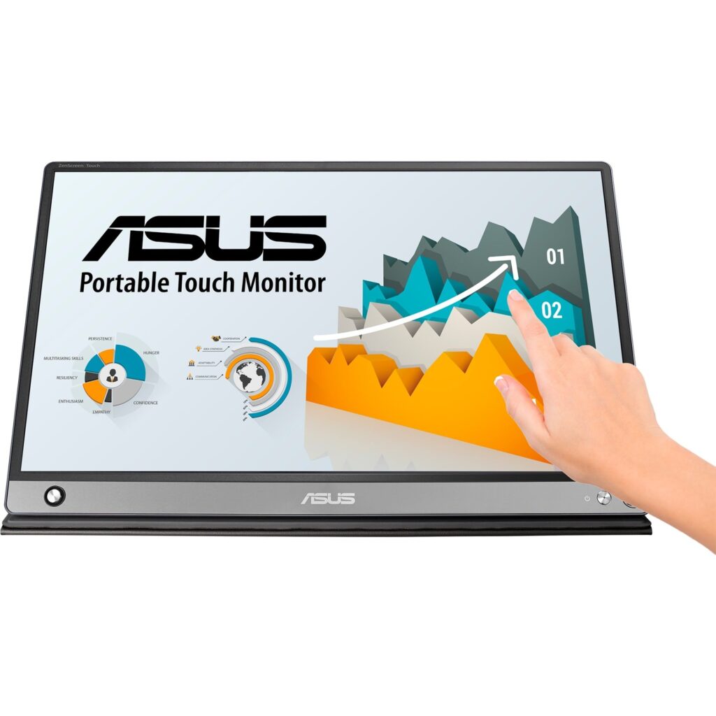 ASUS ZenScreen Touch MB16AMTR 15,6" Full HD IPS-kosketusnäyttö akulla, kannettava näyttö