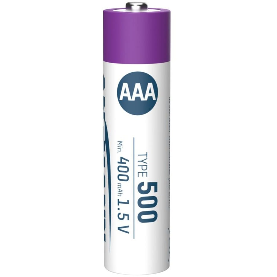 Ansmann Li-Ion Akku Micro AAA Typ 500, 500 mAh, USB-C-lataus, 4 kpl akku - Image 2
