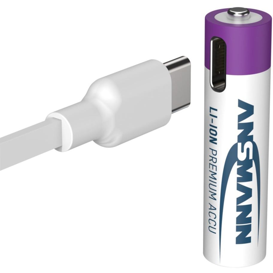 Ansmann Li-Ion Akku Micro AAA Typ 500, 500 mAh, USB-C-lataus, 4 kpl akku - Image 4