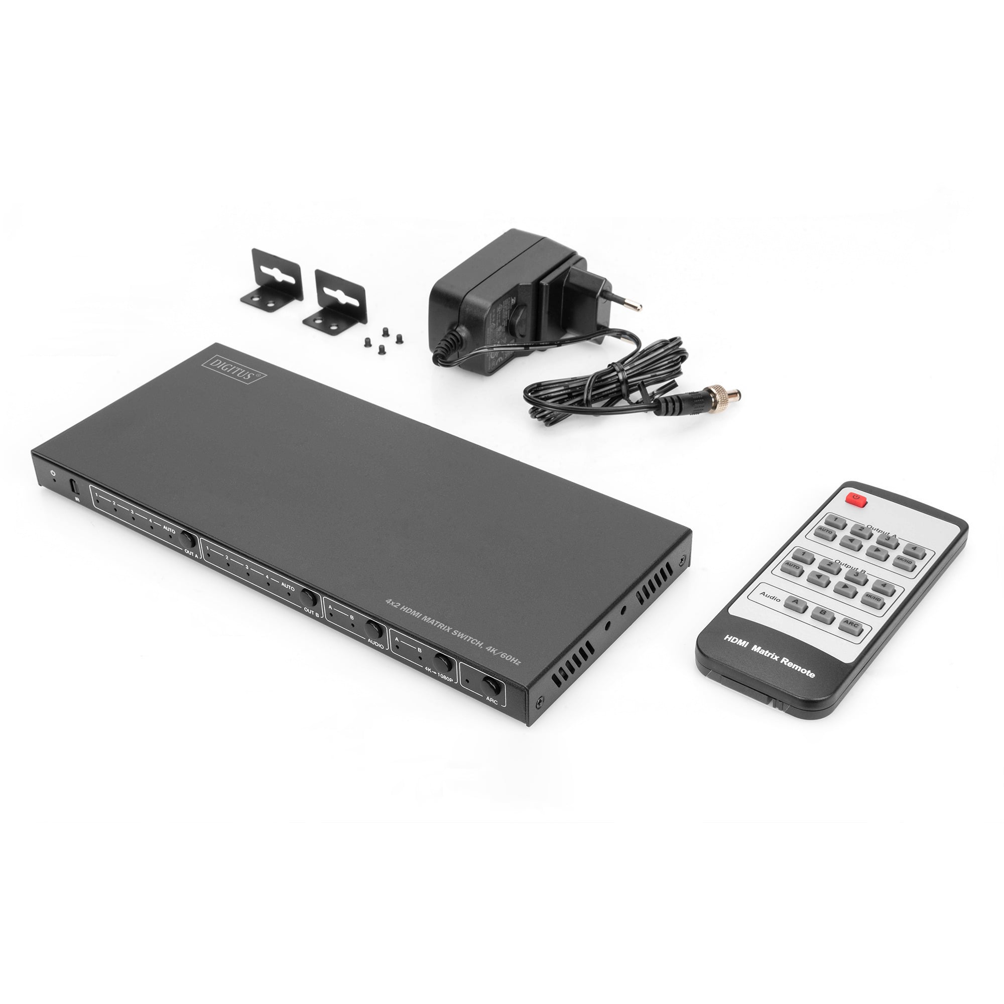 Digitus HDMI 2.0 4K/60Hz 4x2 18 Gbps HDMI-matriisikytkin - Image 2