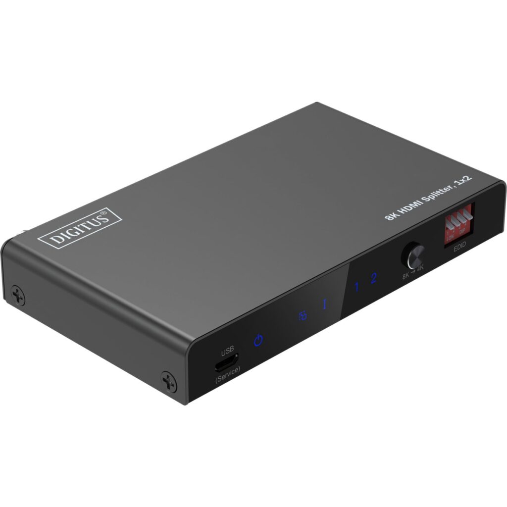 Digitus 8K 60 Hz 1x2 HDMI 2.1 audio-extractor HDMI-jakaja