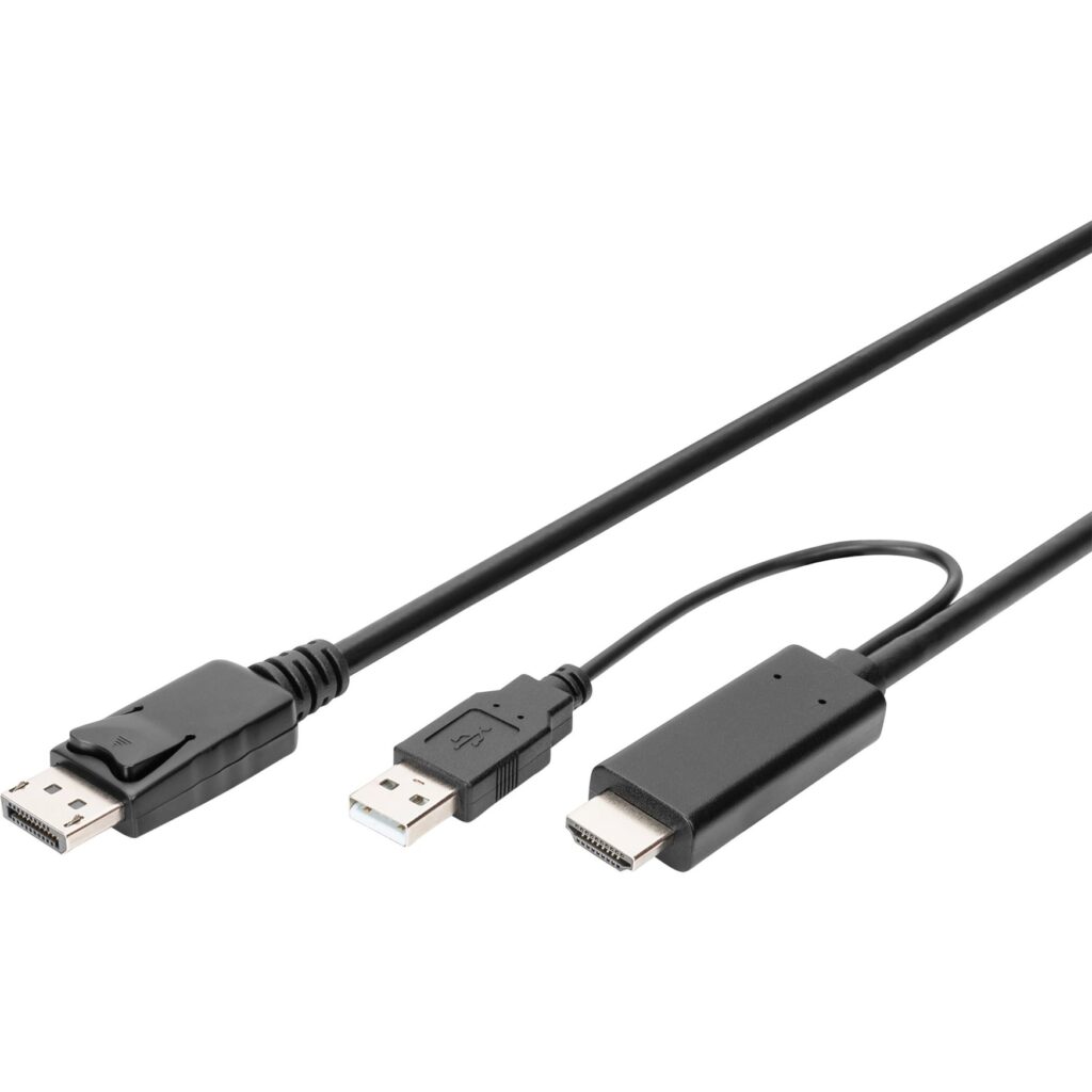 Digitus aktiivinen HDMI - DisplayPort 4K 30 Hz 2 m adapterikaapeli
