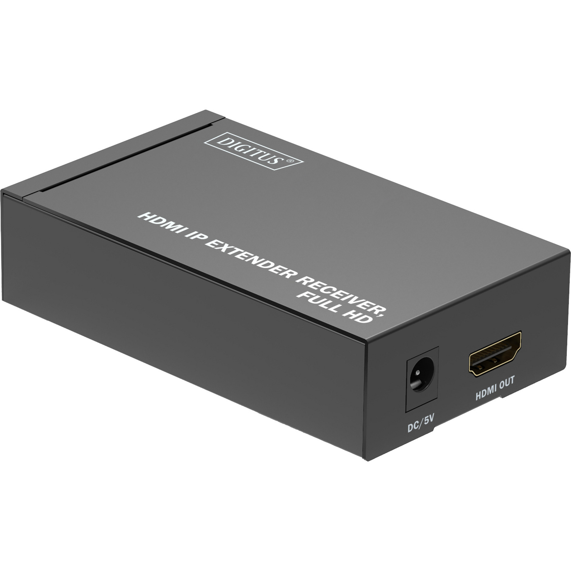 Digitus Full HD, RJ-45 ja HDMI naaras, metallikotelo HDMI-jatkaja