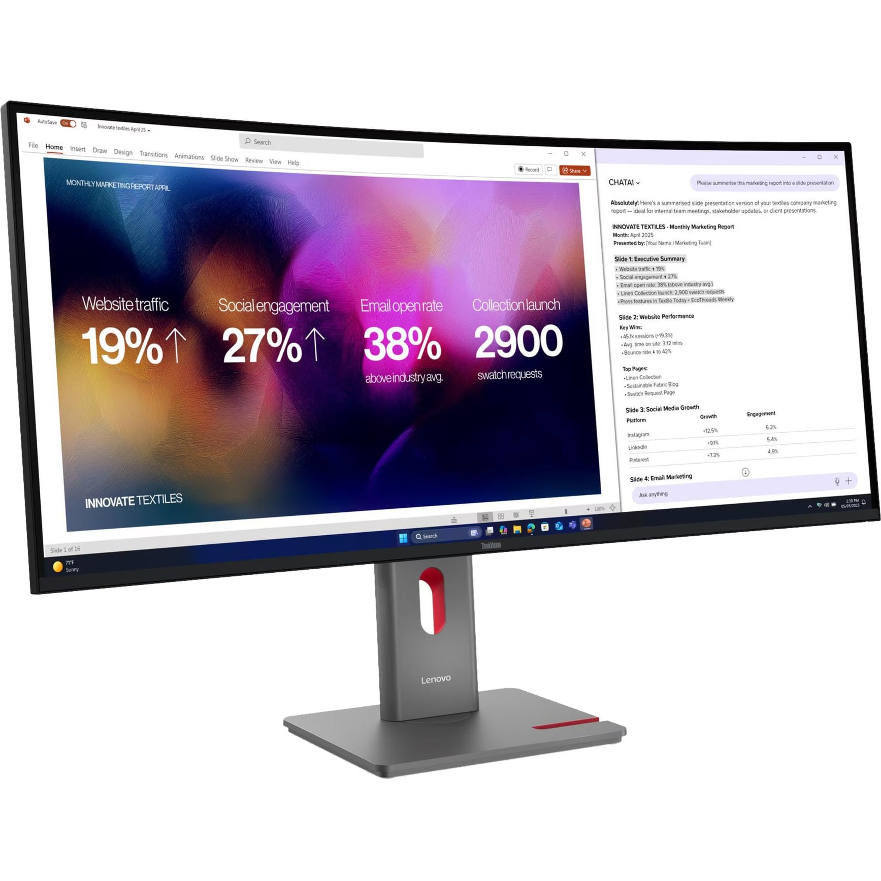 LENOVO ThinkVision P40WD-40 39,7" 5K IPS Black 120 Hz kaareva näyttö - Image 3