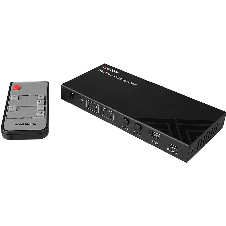 Lindy 2x2 8K60 Matrix HDMI Switch, HDMI 2.1, 40 Gbit/s, HDMI-matriisikytkin