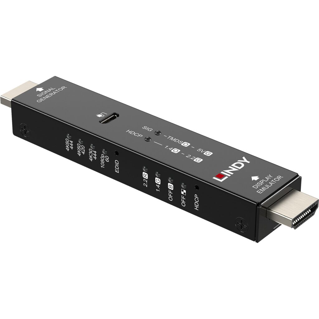 Lindy HDMI 4K60 Signalgenerator ja Display-Emulator, HDMI 2.0, 18 Gbit/s -adapteri