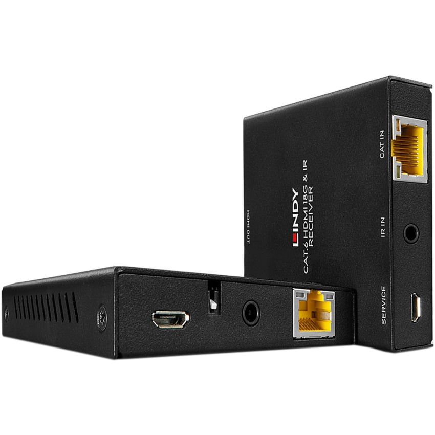 Lindy HDMI & IR Extender 50 m, Cat.6, 4K60, HDMI 2.0 HDMI-jatkaja