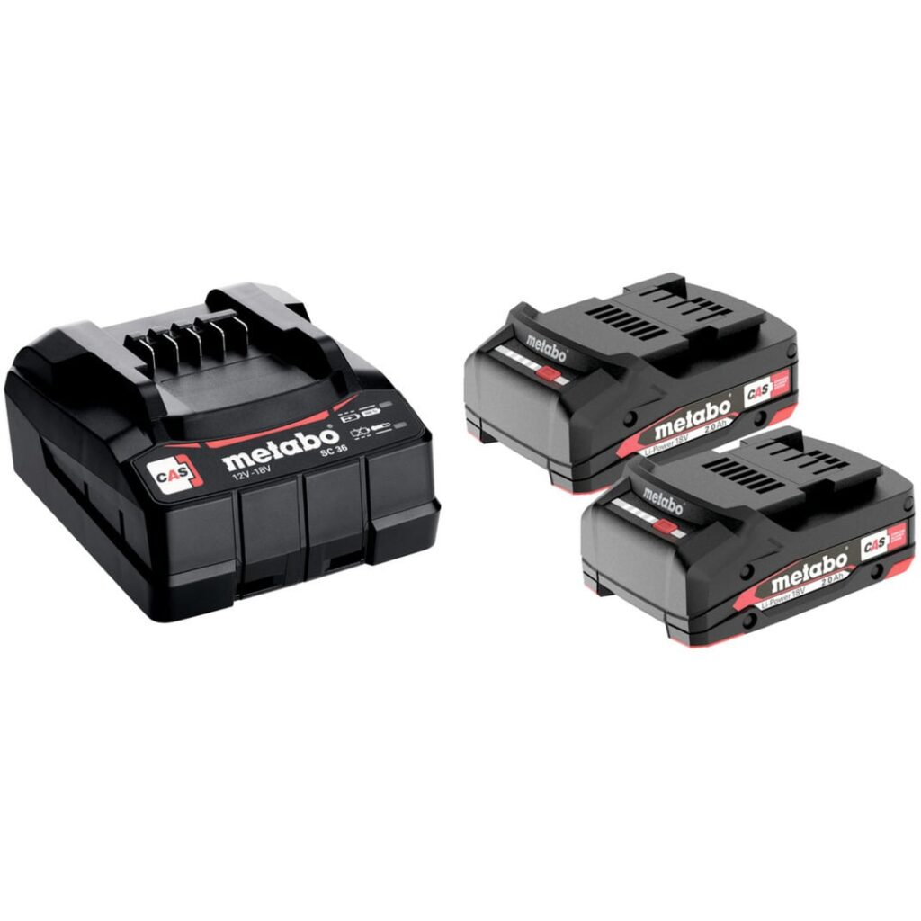 Metabo Basis-Set 2 x 2.0 Ah 18 V 2 Ah litiumioni LiPOWER Akku