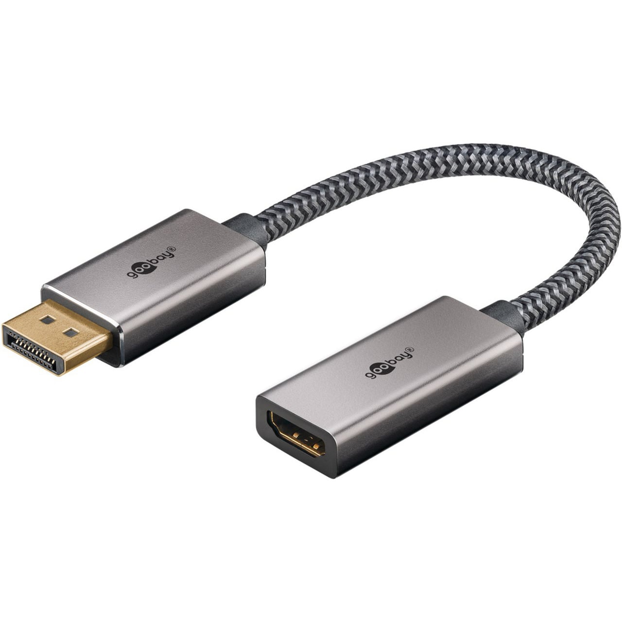 goobay Plus DisplayPort > HDMI 4K 60 Hz 20 cm adapterikaapeli - Image 2