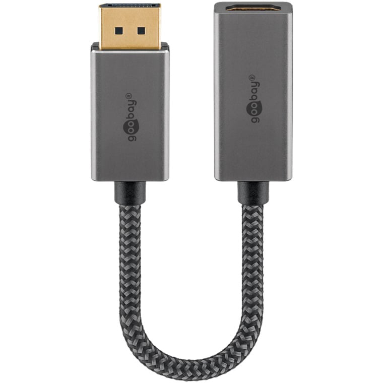 goobay Plus DisplayPort > HDMI 8K 60 Hz aktiivinen 20 cm adapterikaapeli