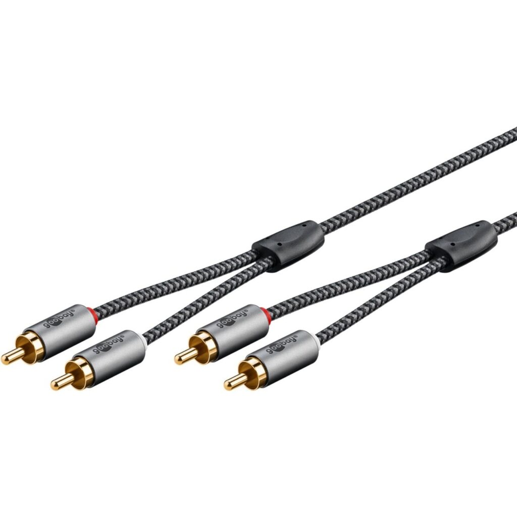 goobay Plus Stereo-Cinchkabel 5 m kullatut liittimet audiokaapeli