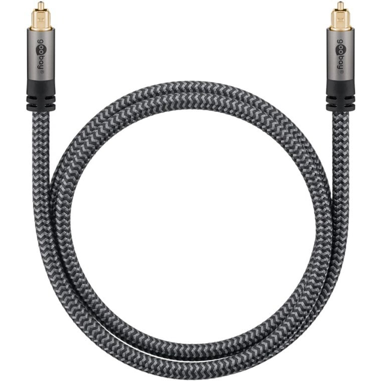 goobay Plus Toslink-Kabel 5 m, kullatut TOSLINK-liittimet, tekstiilivaippa, audiokaapeli - Image 2