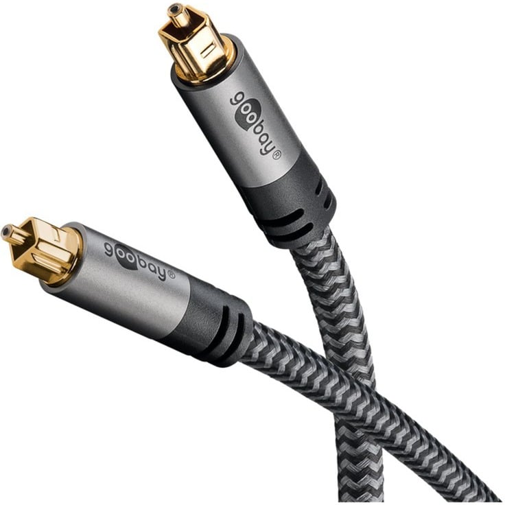 goobay Plus Toslink-Kabel 5 m, kullatut TOSLINK-liittimet, tekstiilivaippa, audiokaapeli - Image 4