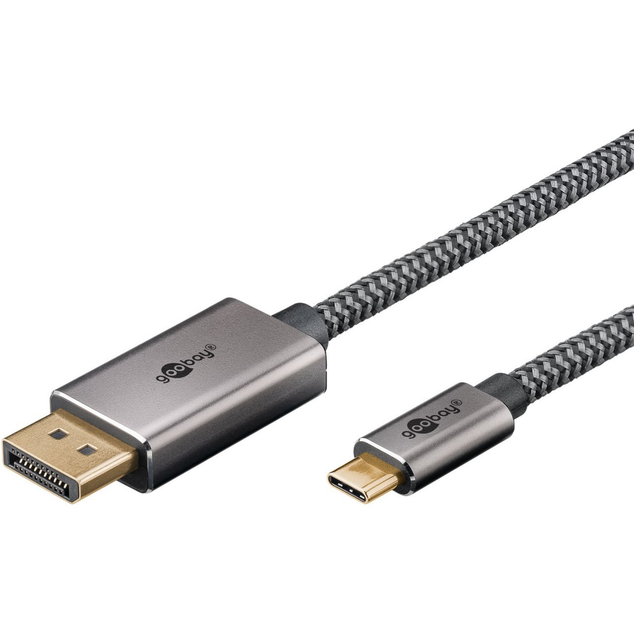 goobay USB-C – DisplayPort 4K 60 Hz, 1 m, tekstiilipunos adapterikaapeli - Image 2