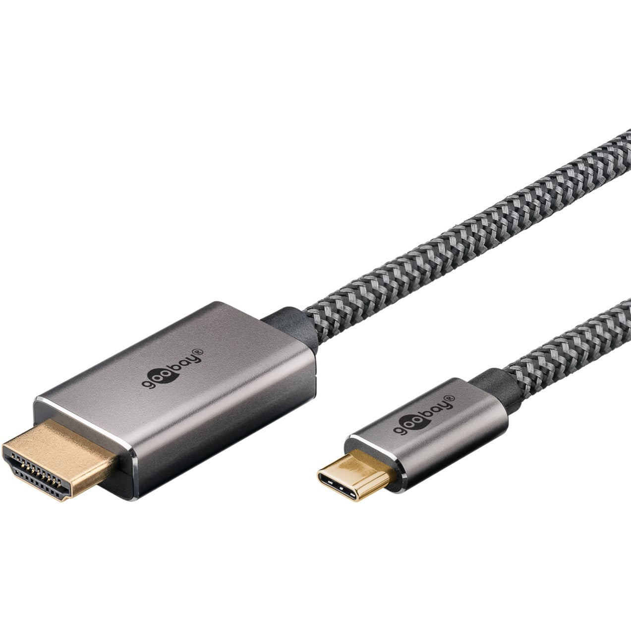 goobay USB Textil-Adapterkabel USB-C HDMI 4K / 60 Hz 2 m adapterikaapeli - Image 2